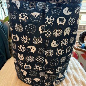 Cat Laundry Bag Hamper Basket with Handles Collapsible